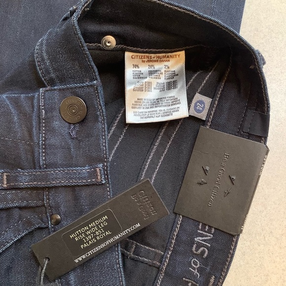 Citizens Of Humanity Jeans 24X35 Hutton High Rise Wide Leg In Palais Roy… - Picture 4 of 6